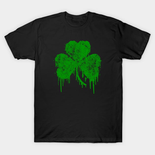 St. Patrick's Day Shamrock Grafitti T-Shirt by Invisible Jaguar Designs